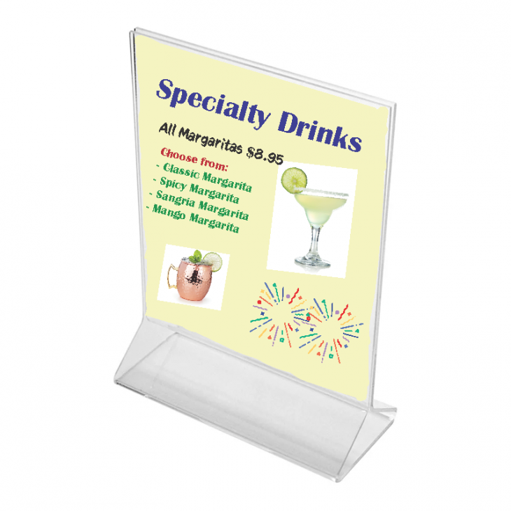 Clear Acrylic Table Tent Card Holder with Custom Insert main image